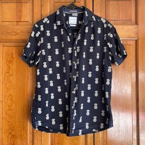 Denim and Flower pineapple button down shirt, slim fit